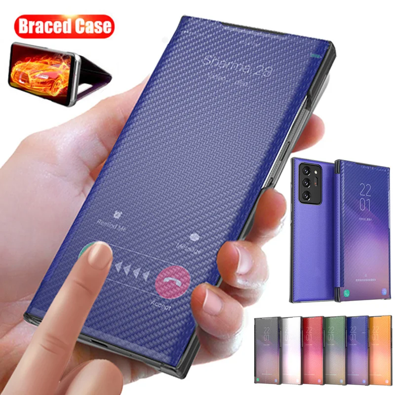 

Models Flip Case Smart View Window Cover for Samsung Galaxy A12 A32 A52 S21 S20 S10 S9 S8 Plus, Note 9 20 Ultra A21S A50 A51 A71