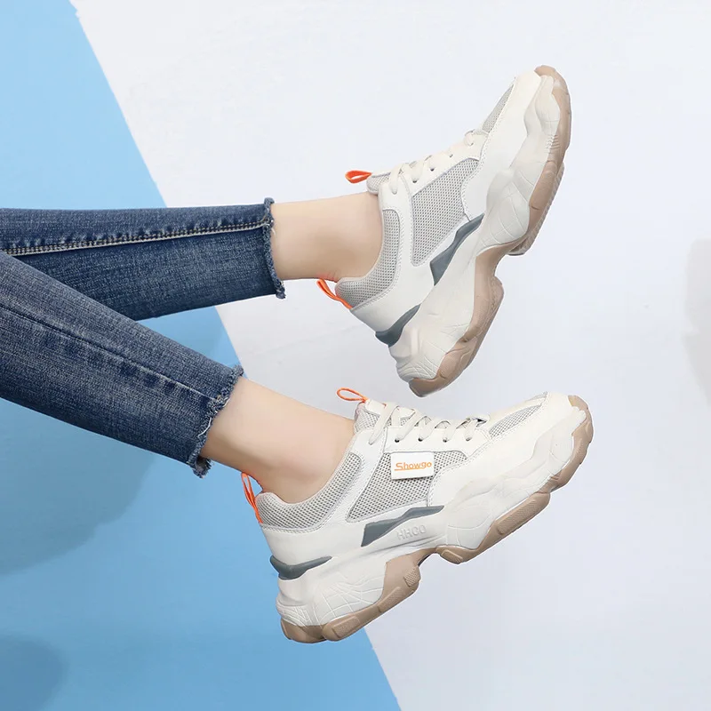 Женские кроссовки на платформе Fujin Повседневные Удобные chaussures femme | Обувь