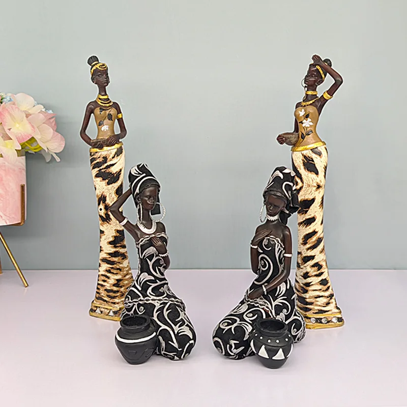 

South African Style Resin Candle Holder Handicraft Figurines Decoration Creative Hotel Study Living Room Decorations for Home