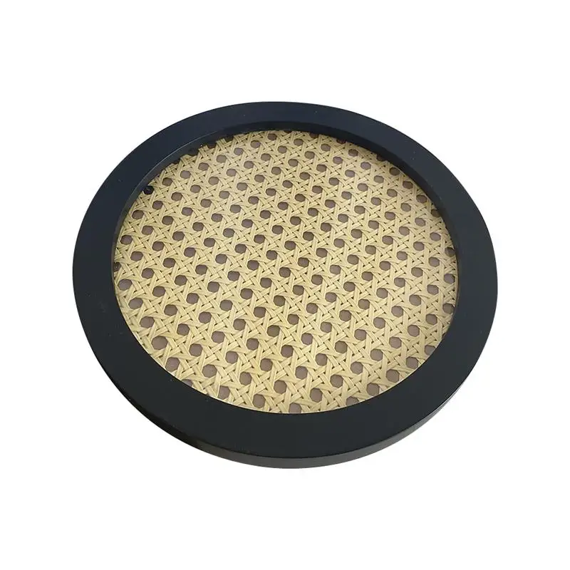 

Nordic Style Handcrafted Wood Grain Rattan Tray Kitchen Home Storage Desktop Organizer Retro Decoration Accessories Storage Tray