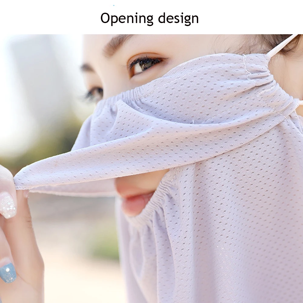 

Summer Breathable Openning Sunscreen Face Cover Women Anti-UV Motorcycle Warming Mask Windproof Dust-Proof Mask