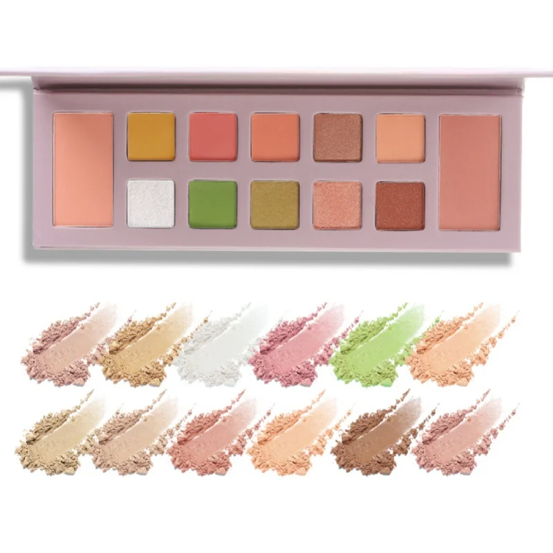 Тени для век Pretty Comy 12 цветов нюдовые блестящие матовые мерцающие водостойкие