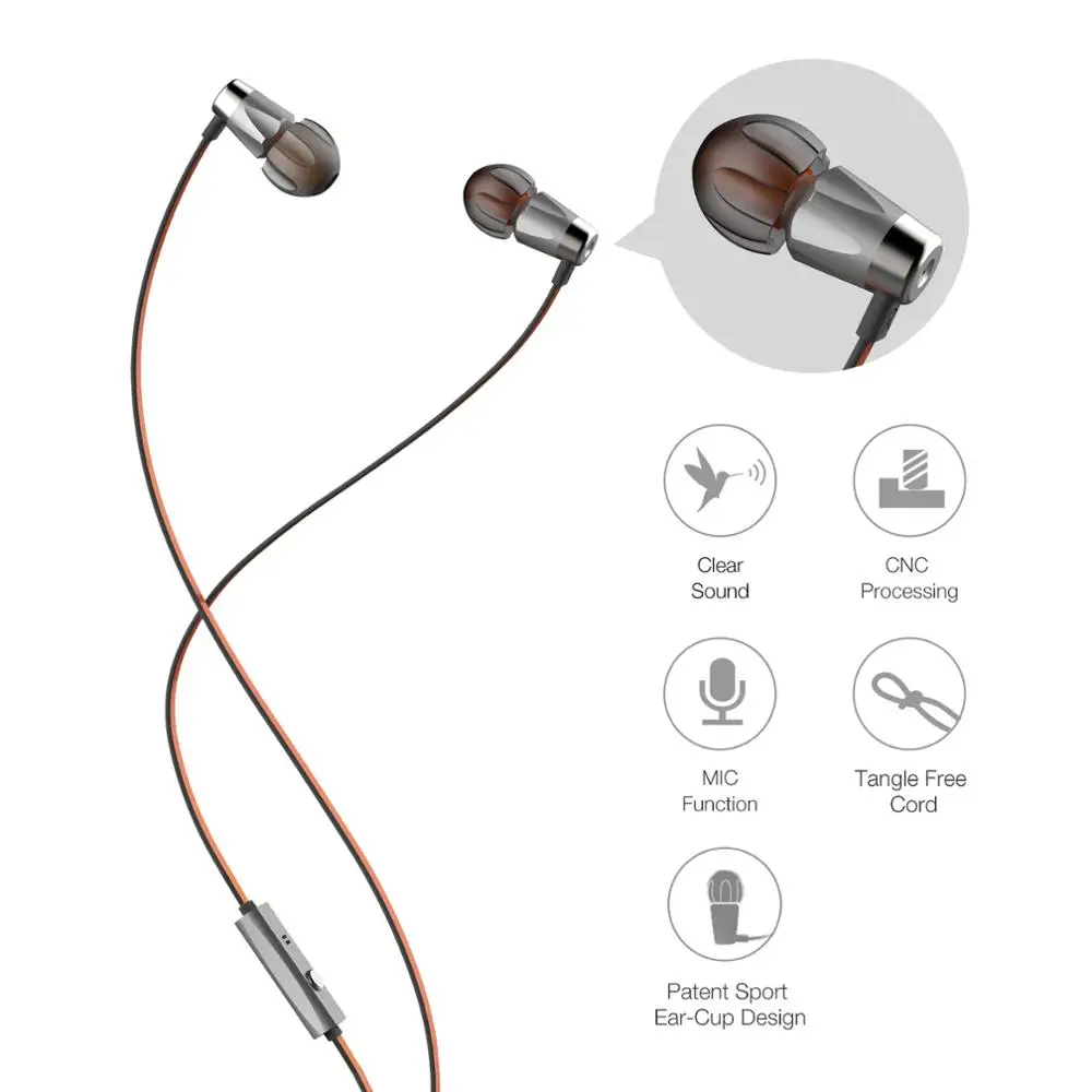 GGMM оригинальные наушники оранжевые проводные с микрофоном и поддержкой