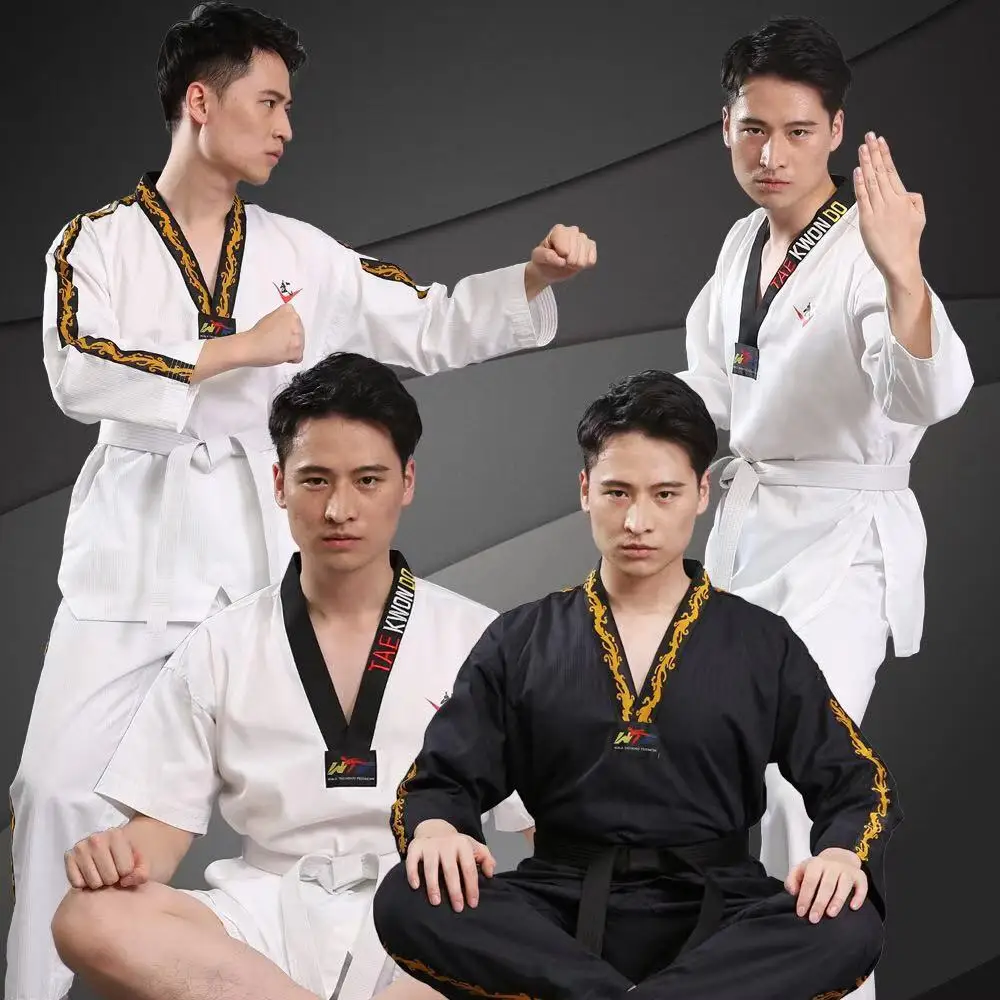 Детский костюм для тхэквондо Dobok форма карате детская одежда мальчиков и девочек