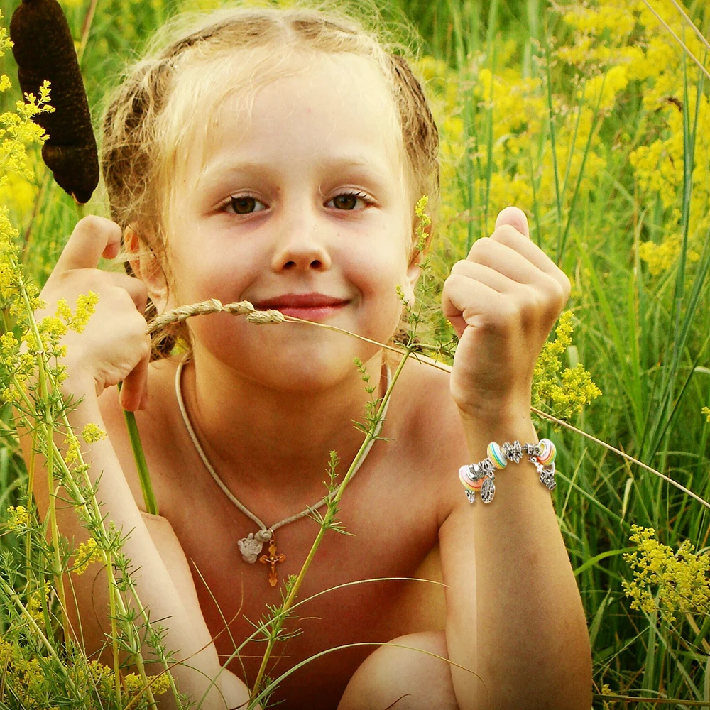 

Kid Bracelet Craft Make Own Acrylic Beads Jewellery Making Set Box Girl Weaving Bracelet Jewelry DIY Handmade Making Gift