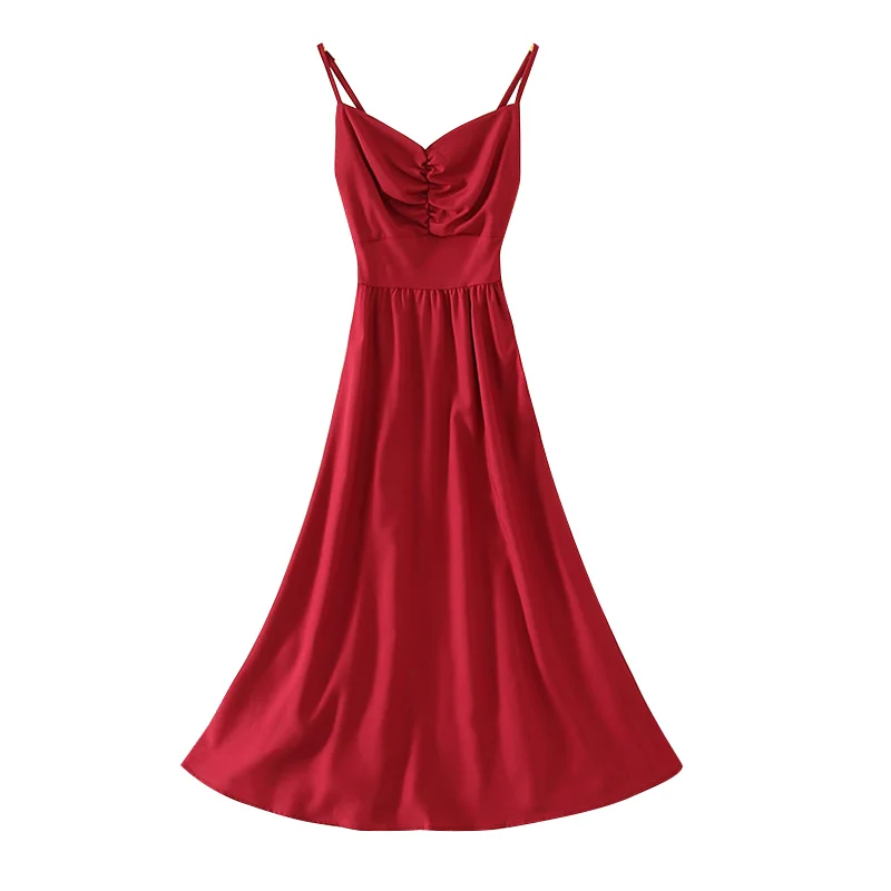 

Guilantu 2021 Summer Bohemian Midi Dress Women Spaghetti Strap Backless Beach Dress Woman Sexy Club Evening Party Robe Dresses