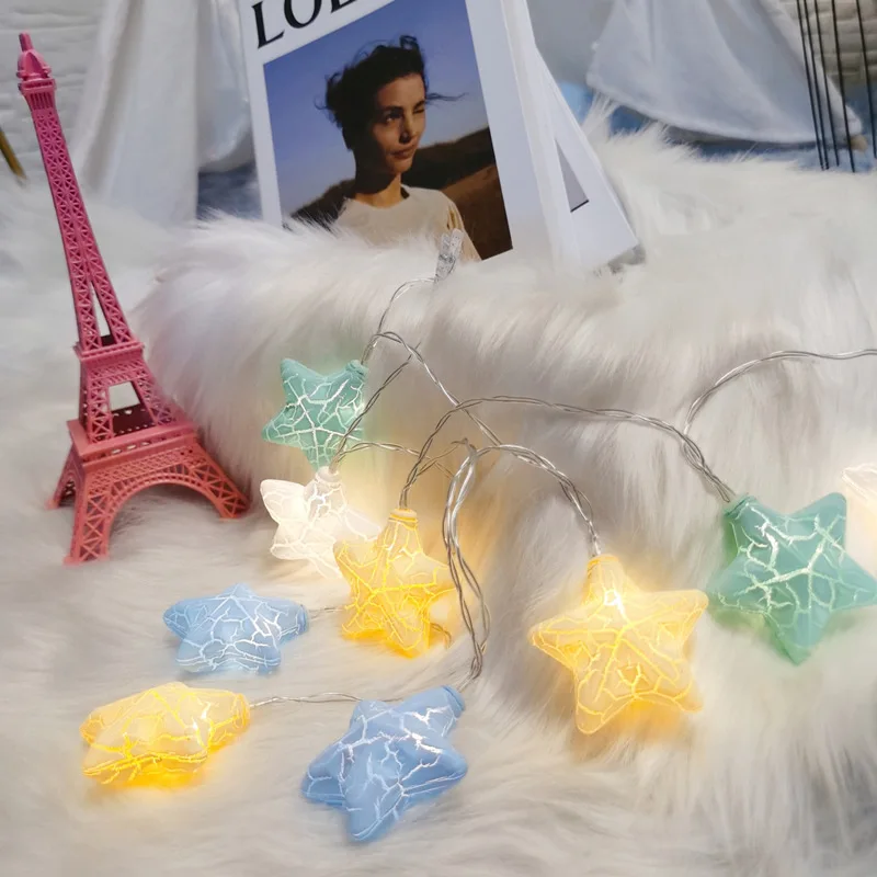 

Stars LED String Lights Cute Leds Light for Indoor Bedroom Wall Background Holiday Party Decors Warm White Festoon Fashion Luces