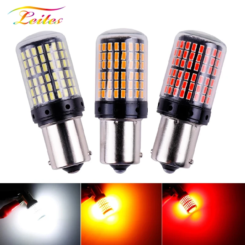 Купи 2pc 3014 144smd CanBus S25 1156 BA15S P21W LED BAY15D BAU15S PY21W lamp T20 LED 7440 W21W W21/5W led Bulbs For Turn Signal Light за 160 рублей в магазине AliExpress