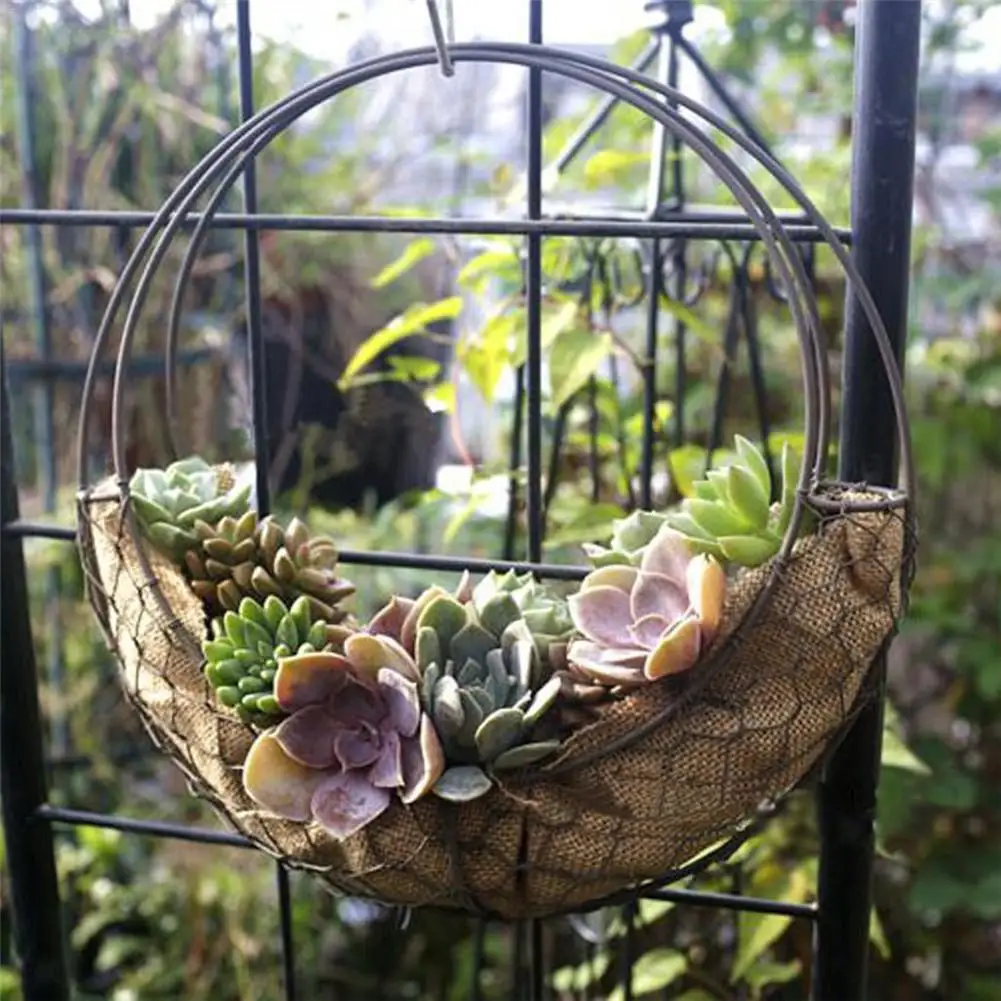 1 шт. 28 см в форме Луны Железный проволочный каркас для венка Металлический горшок