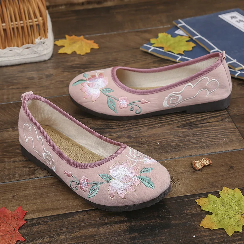 

Summer Shoes Ladies Female Footwear Casual Sneaker Low Heels Round Toe Autumn Shallow Mouth 2021 Dress Retro Grandma Fall Lace-U