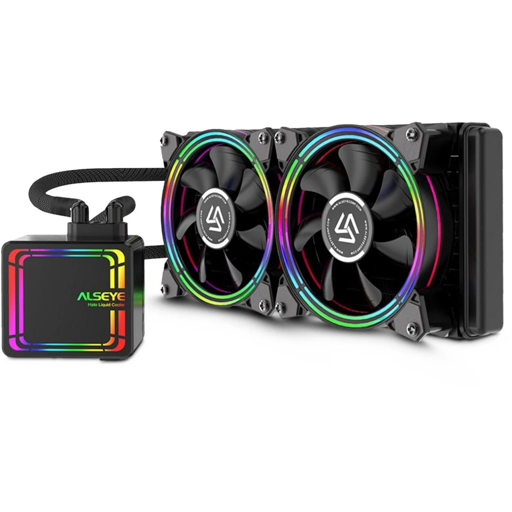 Жидкостное охлаждение Alseye HALO AIO LIQUID COOLER 240 220 Вт 2x120мм 781226 RGB LED|Кулеры и системы