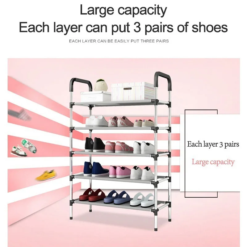 Стеллаж хранение обуви Кабинета прихожей Организатор 3/4/5 слоя сборки Полка для