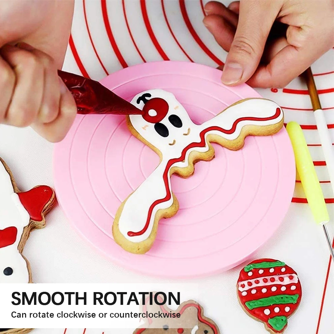 Кухонные аксессуары вращающийся круг для торта Нескользящая круглая подставка