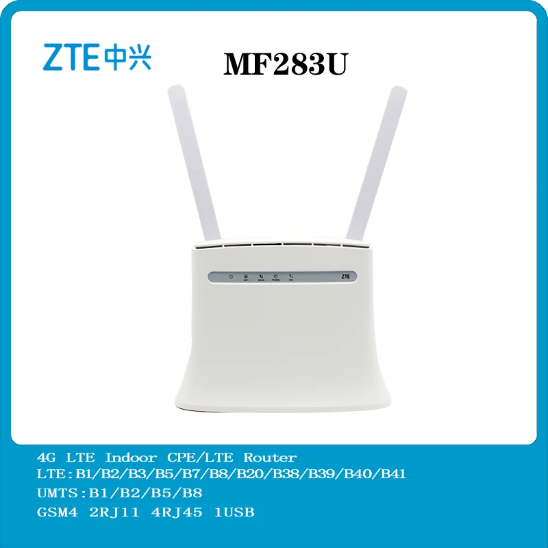 

ZTE MF283 4G LTE 150 Мбит/с CPE-роутер F283U с антенной 4g rj45 порт 4G/3G беспроводной маршрутизатор PK B593 B315 B310