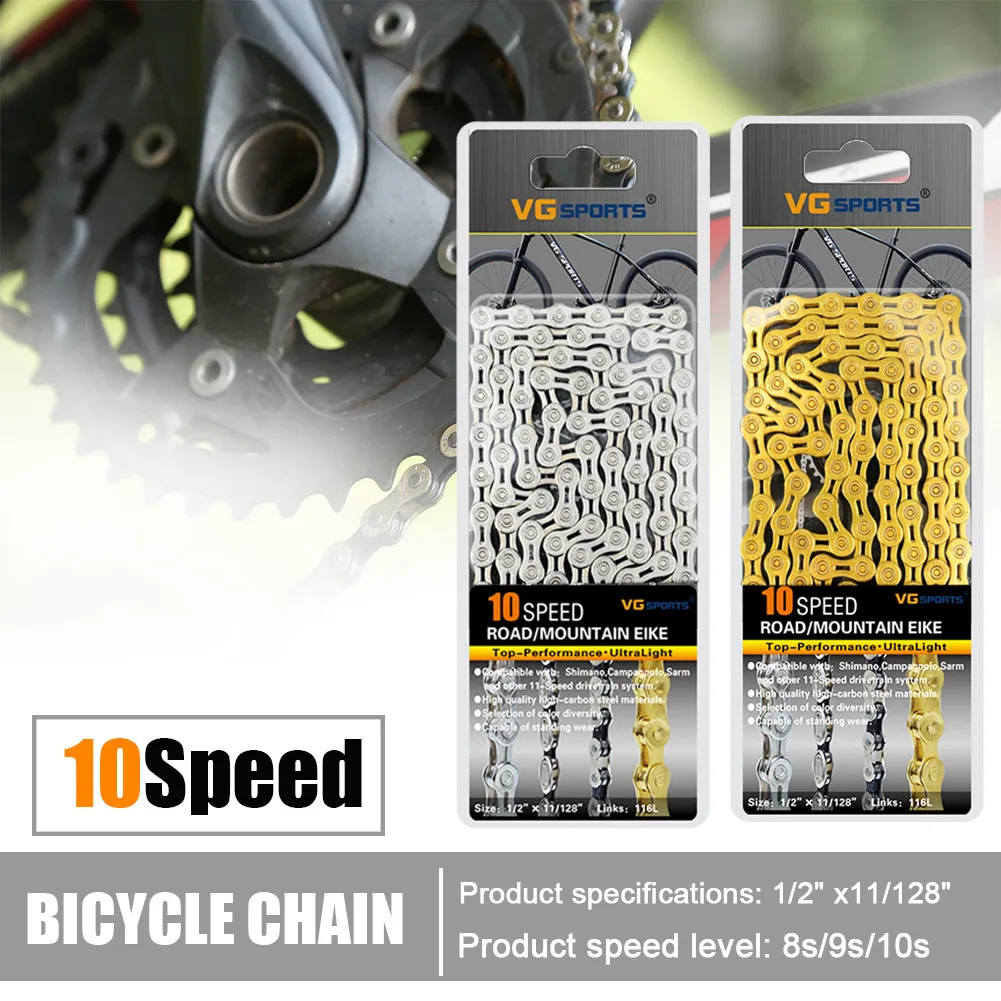 

10 Chain Bicycle Links Bicycle Sports Chain Tools 9 Chain Bike Ultralight 8 Bike 11 Half Bike VG Chain Speed Hollow MTB Road 116