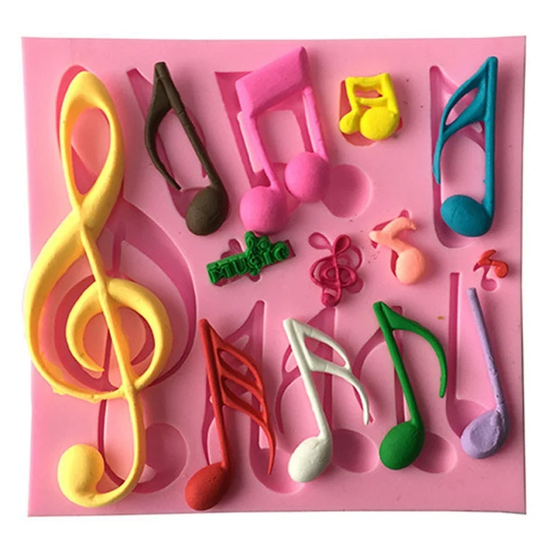

Music Note DIY Party Cake Decorating Tools Silicone Mold Cupcake Topper Fondant Mold Clay Candy Chocolate Mould Kitchen Supplies