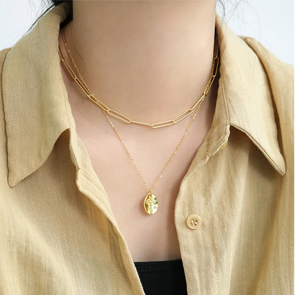 

Kikichicc 925 Sterling Silver Irregular Ovals Pendant Necklace 2020 Fine Luxury Rock Punk Thick Jewels Statement Accessories