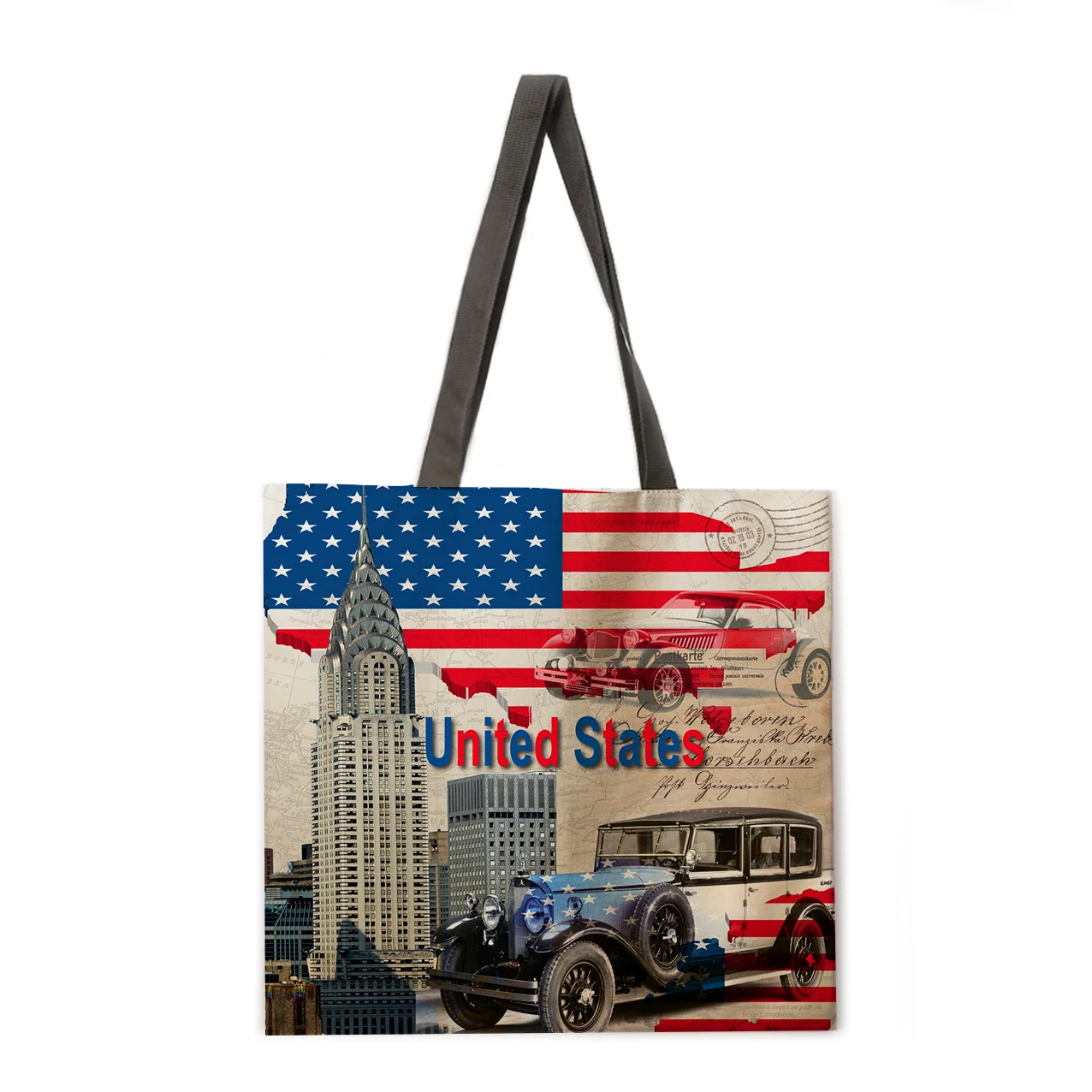 

Folding shopping bag American British style ladies shoulder bag female leisure handbag outdoor beach bag female tote bag