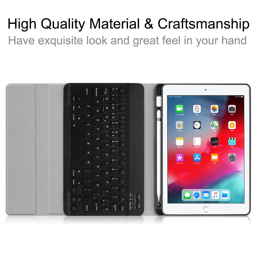 Русская/испанская клавиатура для iPad 10 2 2019 чехол планшета из зернистой