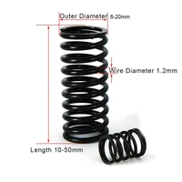 5pcs high elastic blackening spring manganese steel pressure spring wire dia 1 2mm outer dia 8 20mm length 10 50mm