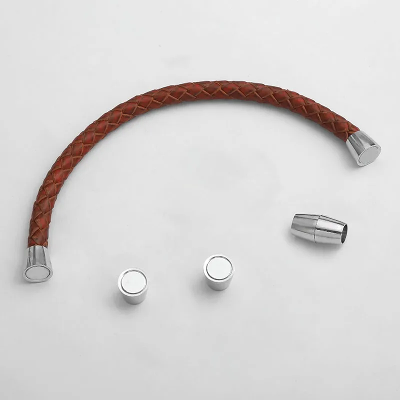 

10PCS High Strong Magnetic Rhodium End Clasp Connectors for Jewelry Makings fit 3mm 4mm 5mm 6mm Leather Bracelet Necklace DIY