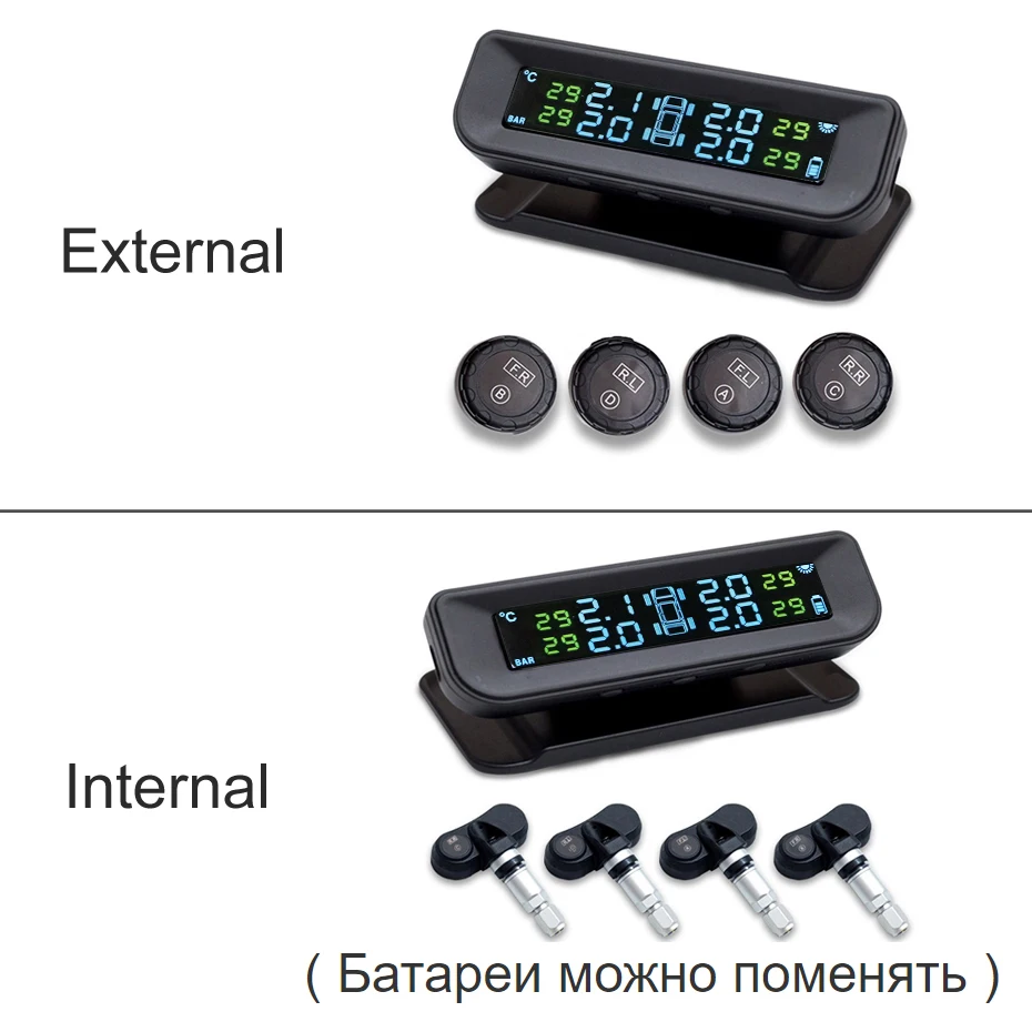 Visture солнечная система контроля давления в шинах автомобиля шины Давление сигнализации Монитор Системы шины Давление монитор Предупреждение внешняя внутренняя Сенсор Q01W Q01N S05N