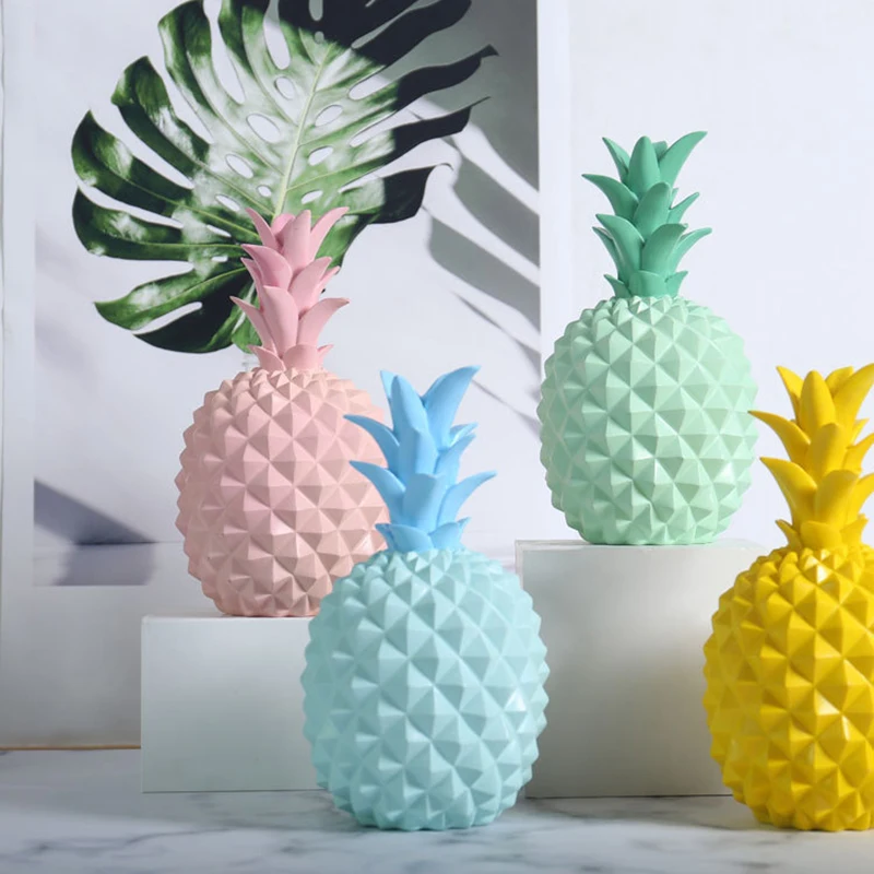 

Креативный полимерный красочный украшение ананас детский подарок, копилка, фрукты, милый Настольный подарок, современные аксессуары для украшения дома