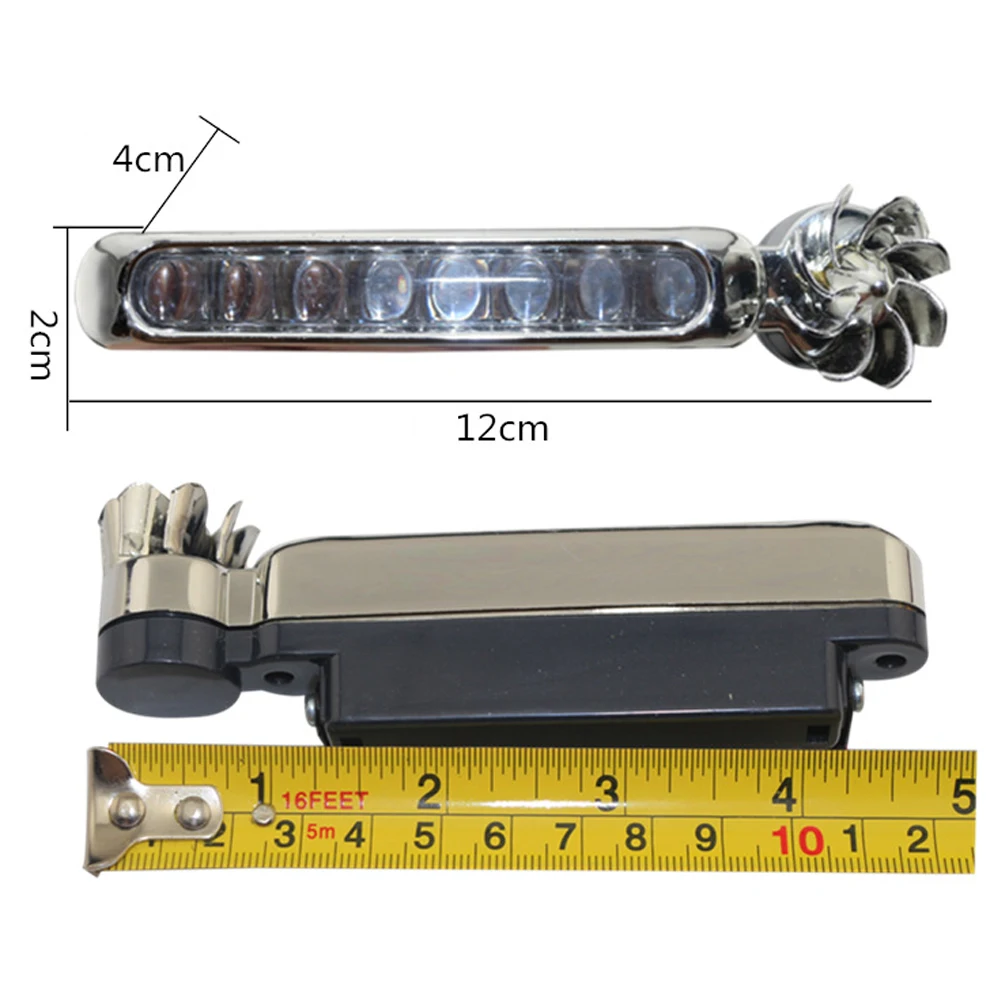 

2Pcs Decorative Lights LED Wind Powered Car Daytime Running Lamps Rotation Fan No Need External Power Supply Decor Light