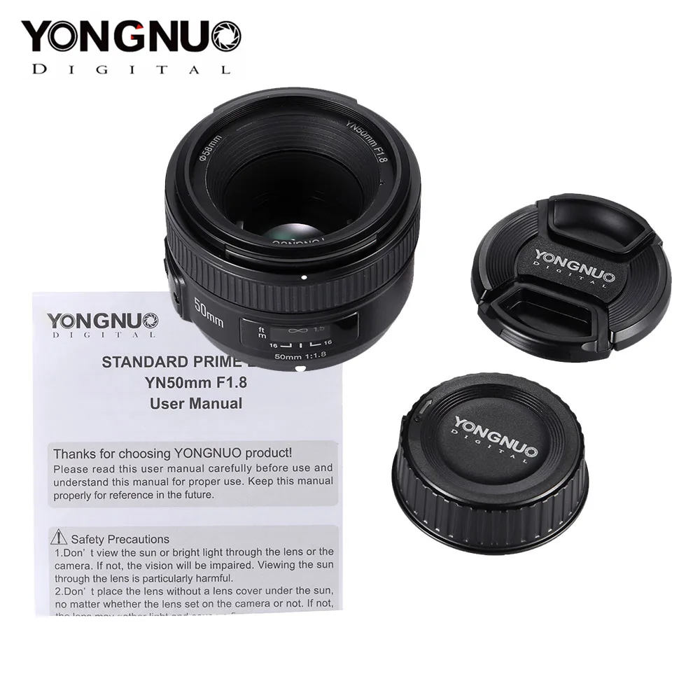 YONGNUO объектив YN50 мм 50 мм F1.8 объектив камеры для Canon для Nikon DLSR объектив камеры
