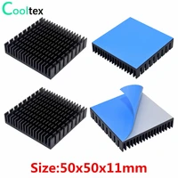 10pcs aluminum heatsink 50x50x11mm heat sink radiator for electronic chip led cooling with thermal conductive double sided tape