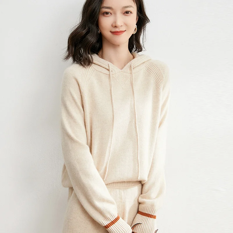 

Women's sports hoodie solid color Korean pullover 2021 cashmere wool thick warm loose large size fashion base sweater casual