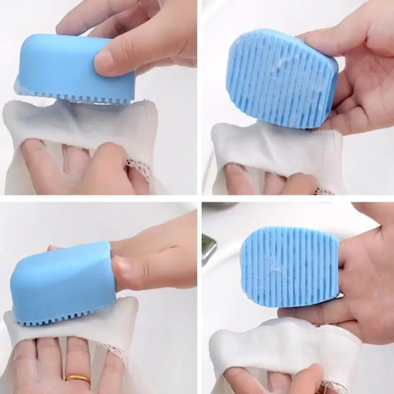 

Flexible Silicone Mini Cleaning Washing Scrub Brush Hand-held Washboard Antiskid Cleaning Washing Tool Convenient Colorful