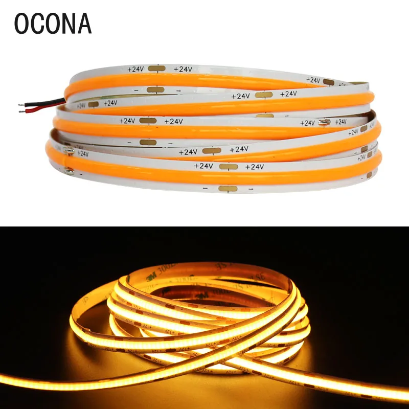 

OCONA Светодиодная лента COB 12В/24В оранжевая/голубая 480 светодиодов