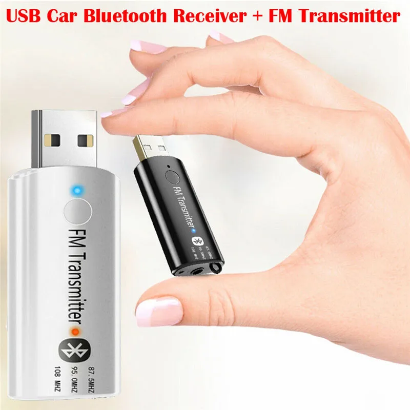 Автомобильный комплект громкой связи Bluetooth 5 0 FM передатчик стерео аудио приемник