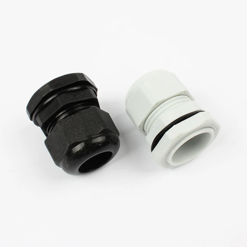 10pcs IP68 PG19 PG21 PG25 Wire Cable CE White Black Waterproof Nylon Plastic Gland Connector with Gasket | Обустройство дома