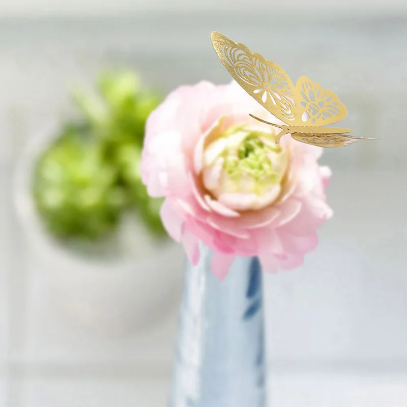 12 шт. полые 3-D бабочки настенные декоративные наклейки Домашнее Моделирование