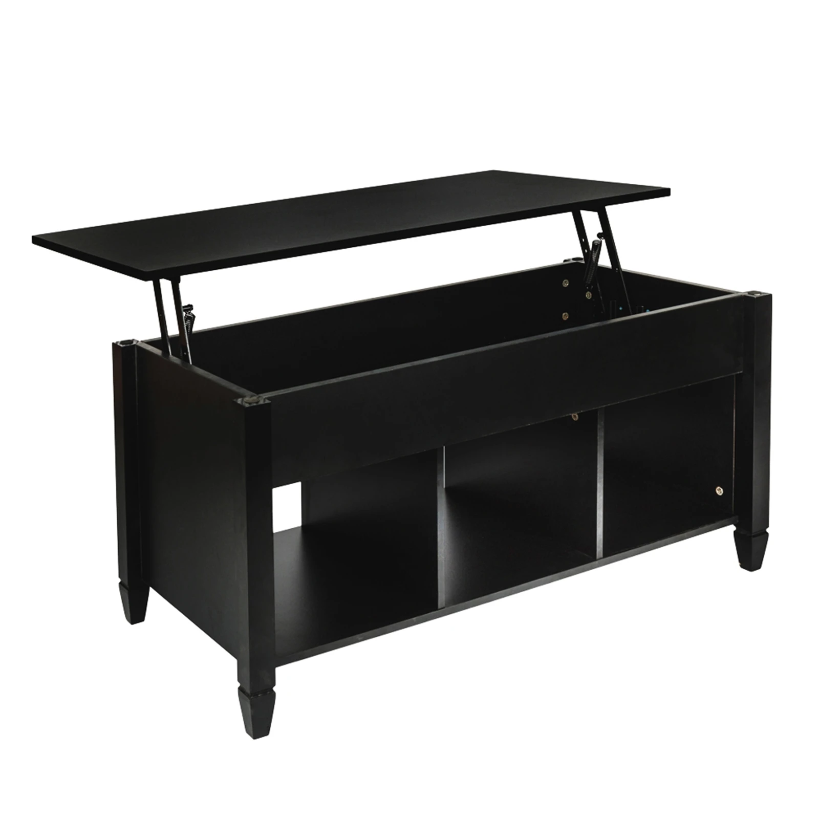 

Подъемный журнальный столик, современная мебель со скрытым отсеком и подъемным столешницей черного цвета