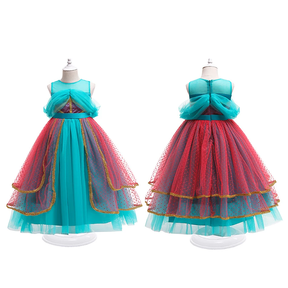 Disney Princess Jasmine Girls Dress Aladdin Lamp Kids Cosplay Costumes Christmas Party Tutu Halloween Clothing |