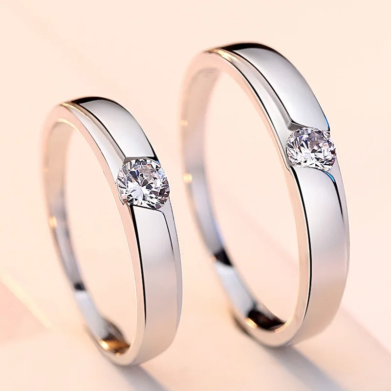 Роскошные женские и мужские мужское кольцо из чистого стерлингового серебра 925