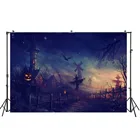 Задний фон в стиле Хэллоуин с привидениями замок фон для фотосъемки лампы для тыквы хэллоуин вечерние фон для фотостудии реквизит фон для фотосъемки W-4114