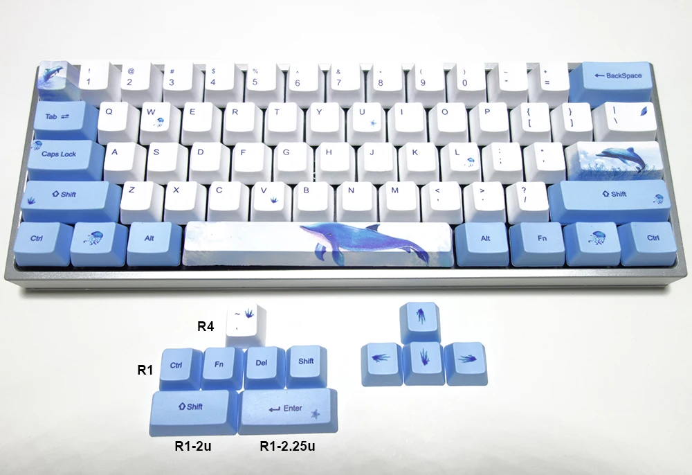 Dlophin толстые PBT колпачки для ключей OEM профиль Fit Cherry MX переключатели GK61 GK64 GH60 XD60 XD64