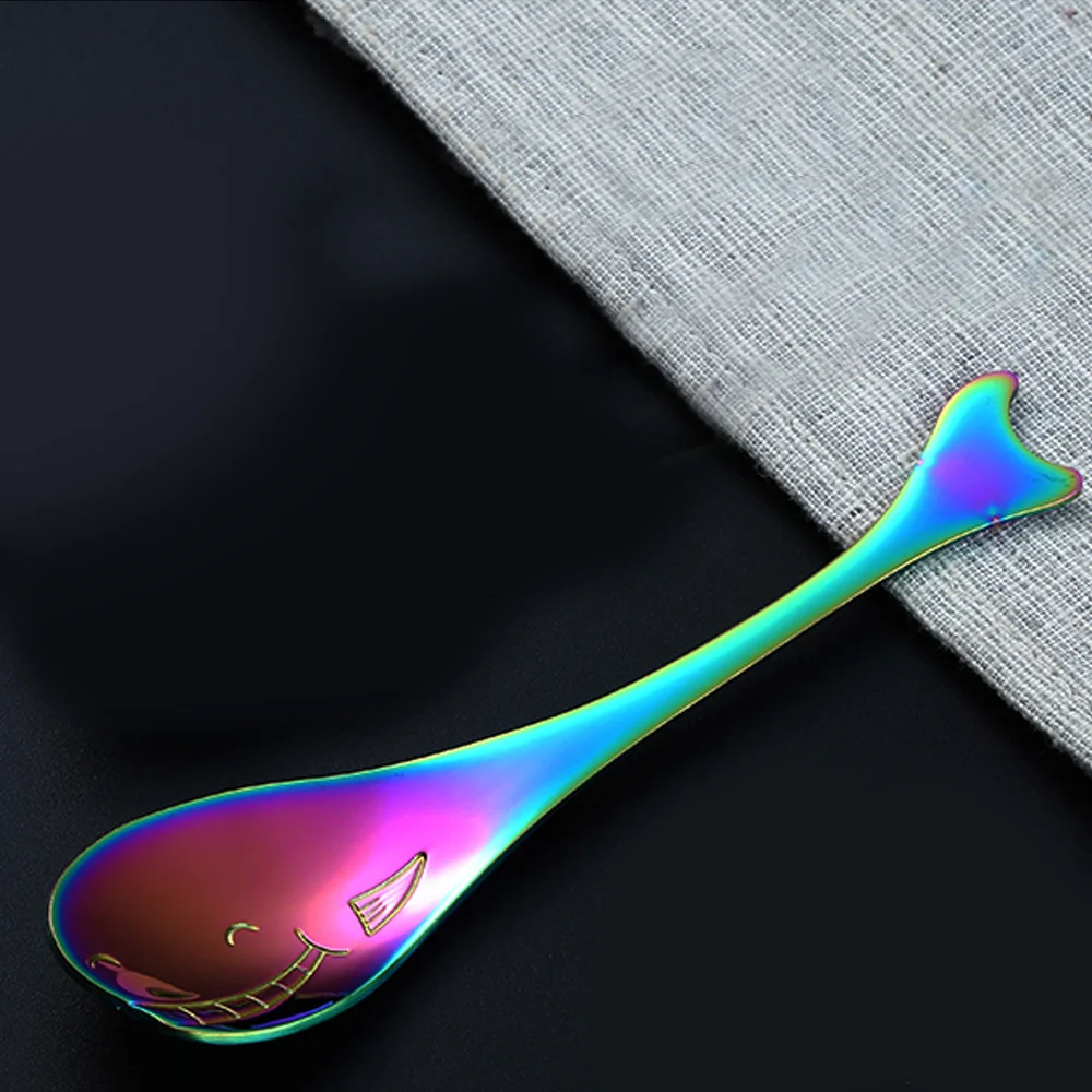 

3pcs Stainless Steel Animal Spoons Cute Cartoon Whale Animal Children Spoons Coffee Ice Cream Spoon
