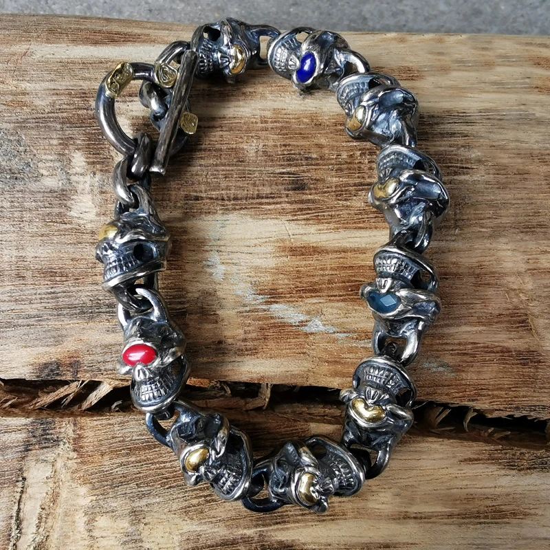 Gao Shanlong мотоциклетный браслет с черепом Классные модные золотые глаза