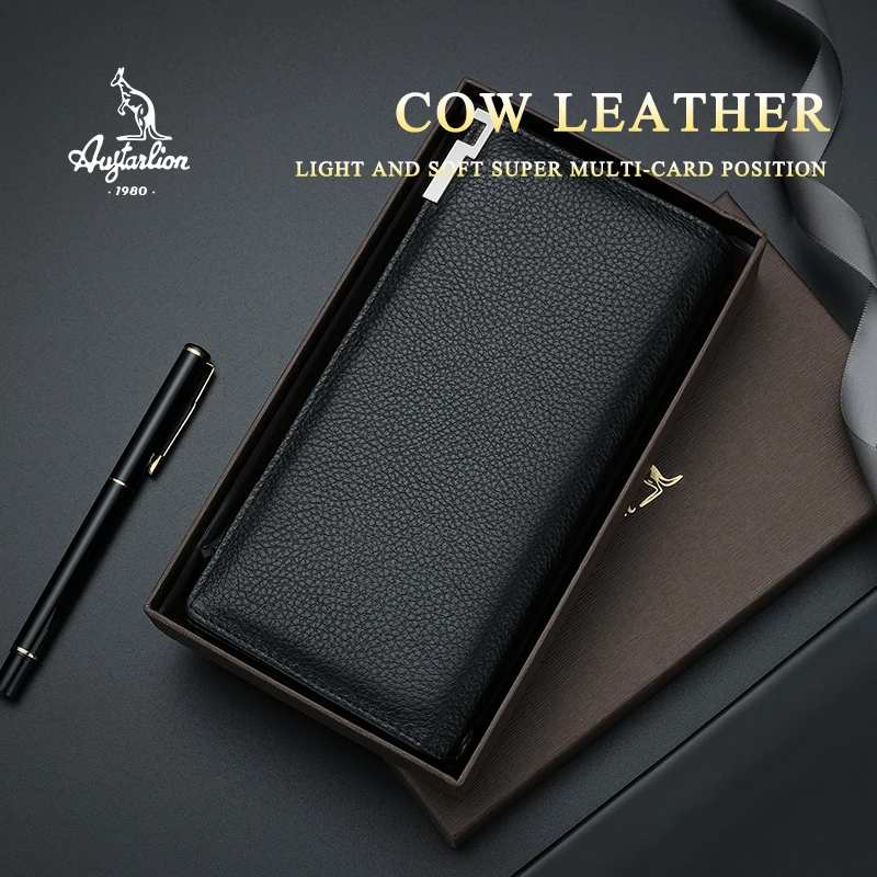 Cartera Hombre мужские кошельки винтажный вид Длинный кошелек кожаный мужской чехол