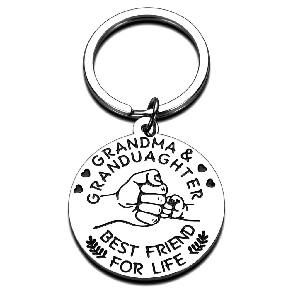 

Grandmother Keychain from Granddaughter Inspirational Birthday Back To School Graduation Wedding Gift Stocking Stuffer Present