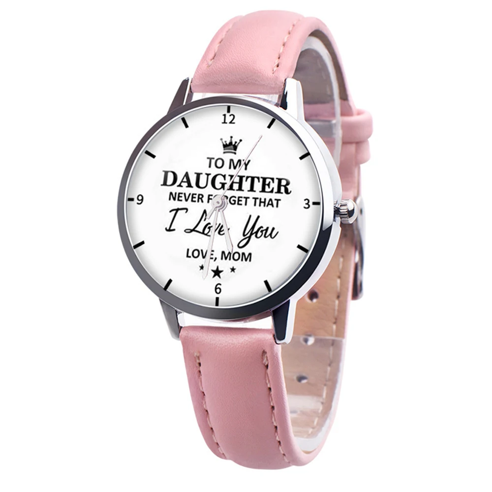 

To My Daughter Personalized Watch Quartz with Faux Leather Strap Gift from Mom BMF88