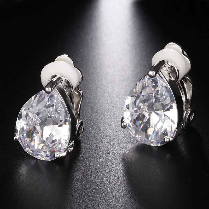 

BLACK ANGEL Luxury Sapphire Emerald Pear Shaped Stud Earrings 925 Silver Ruby Earring 2020 New For Women Jewelry Wholesale