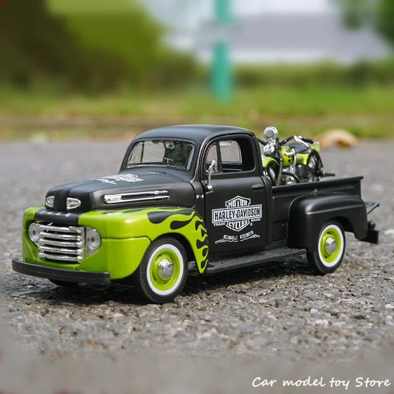 Пикап Maisto 1:24 + модель мотоцикла автомобиля из сплава декоративная коллекция