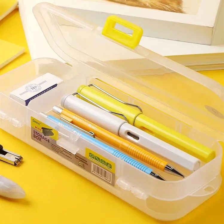 2022 Sharkbang High-capacity Double Layers Transparent Pencil Box Desktop Organizer Storage Pencilcase School Stationery | Канцтовары