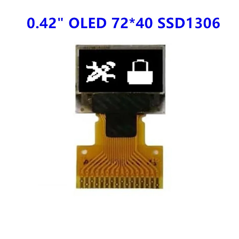 SSD1306/SH1106 16 PINS 0.42 Inch OLED Display 72*40 Dot Matrix SPI I2C LCD For Intelligent Water Cup Bracelet | Электронные